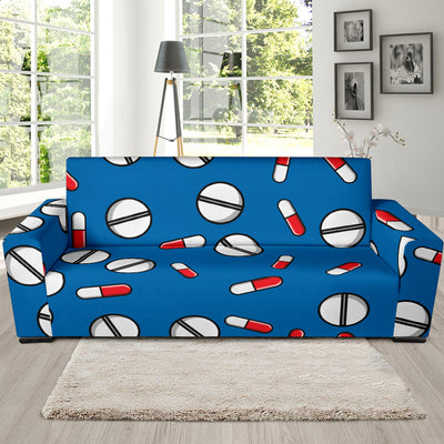 Pill Pattern Print Design A05 Sofa Slipcover