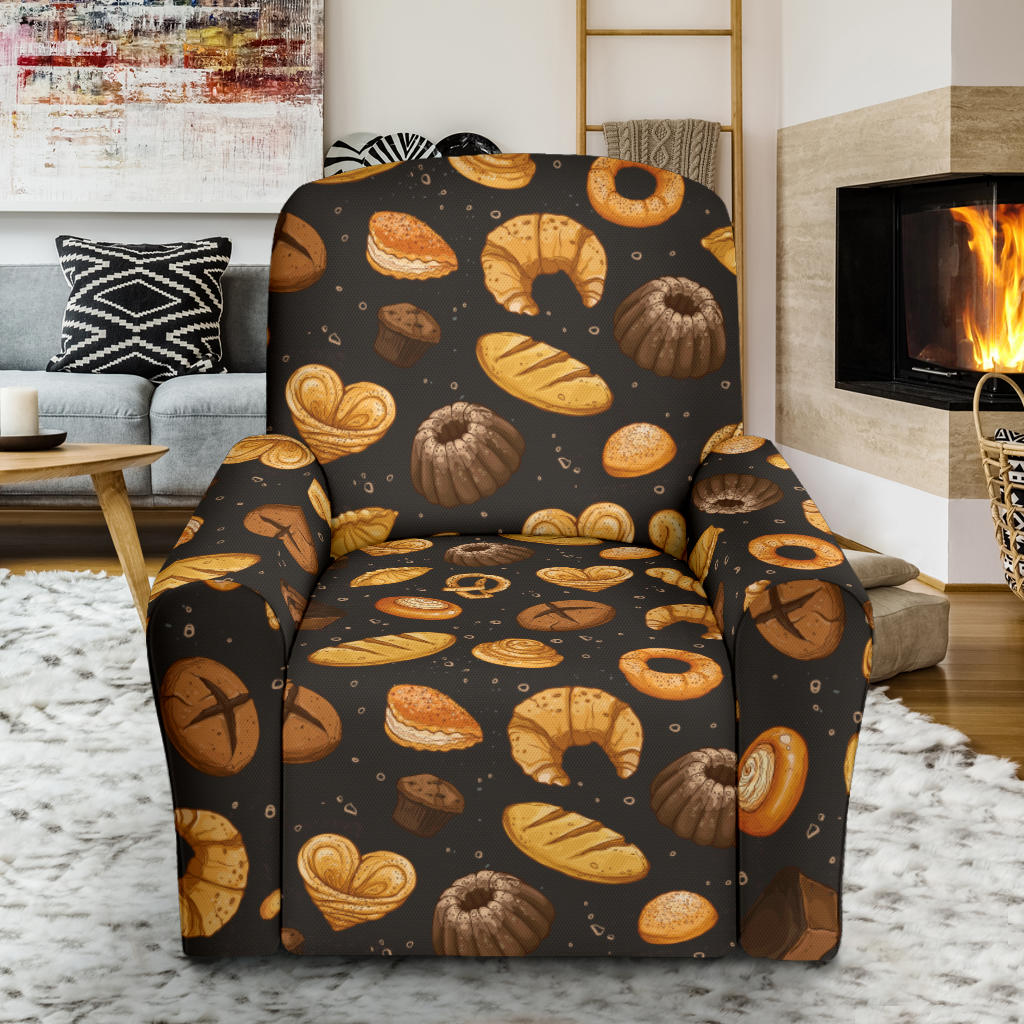 Bread Pattern Print Design 05 Recliner Slipcover with Pocket