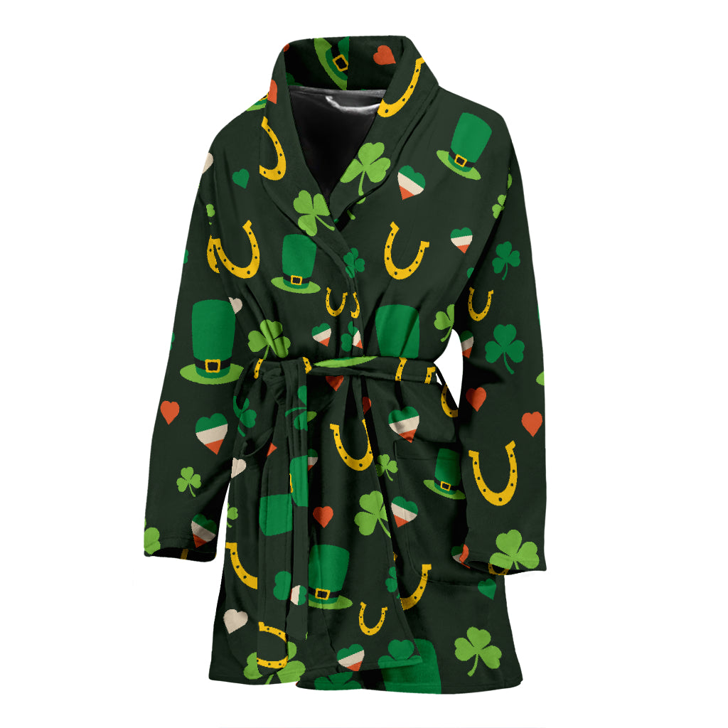 Shamrock Print Design LKS308 Women Bathrobe