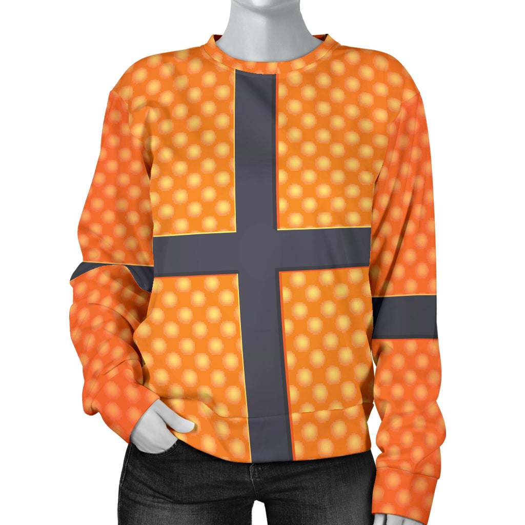 Basketball Texture Print Pattern Women Long Sleeve Sweatshirt
