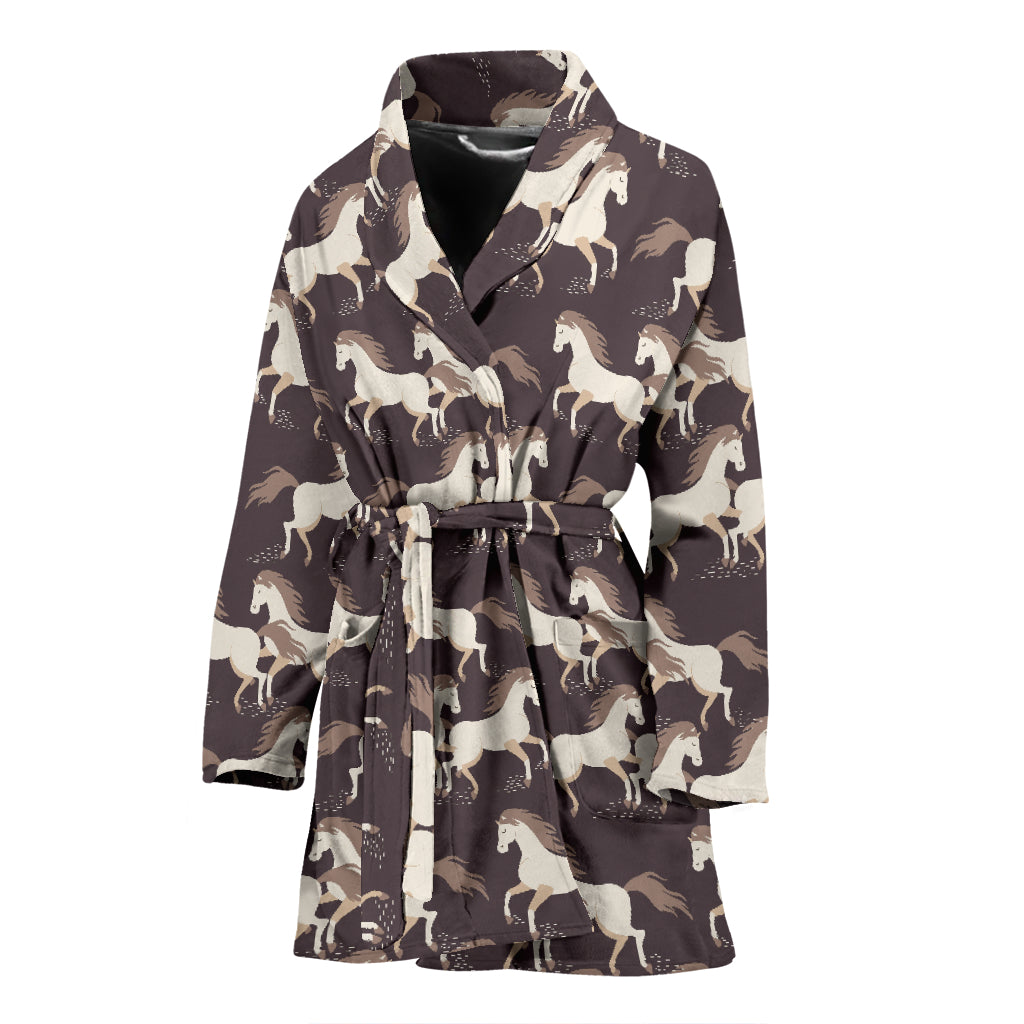 Horse Print Design LKS304 Women Bathrobe