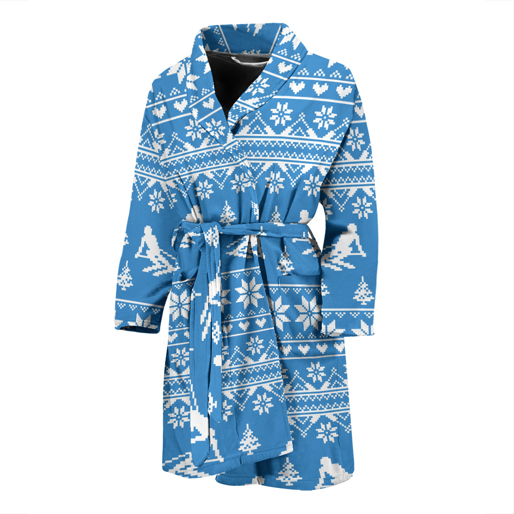 Ski Knit Pattern Print Design LKS302 Men Bathrobe