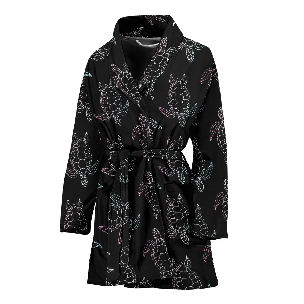 Sea Turtle Print Design LKS3012 Women Bathrobe