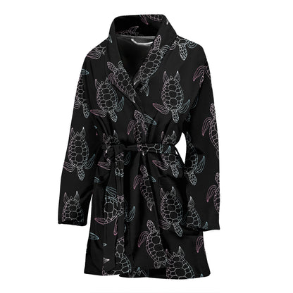 Sea Turtle Print Design LKS3012 Women Bathrobe