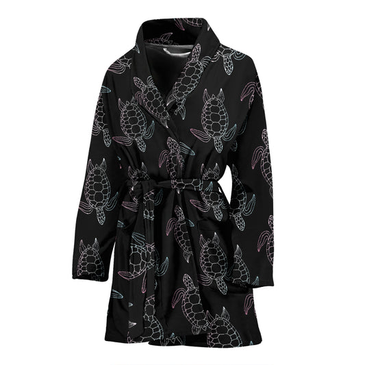 Sea Turtle Print Design LKS3012 Women Bathrobe