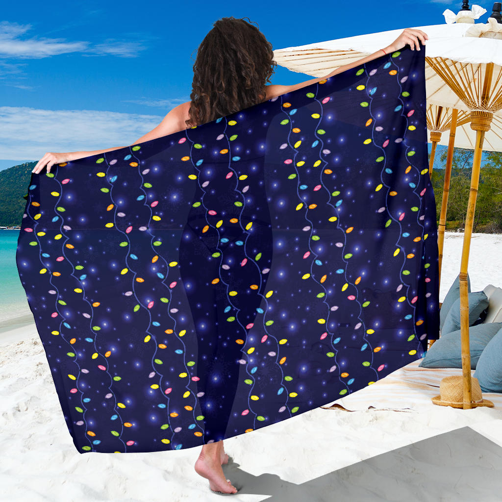 Christmas Light Pattern Print Design 03 Sarong Pareo Wrap
