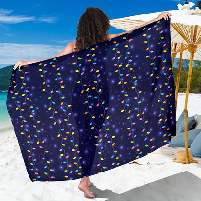 Christmas Light Pattern Print Design 03 Sarong Pareo Wrap