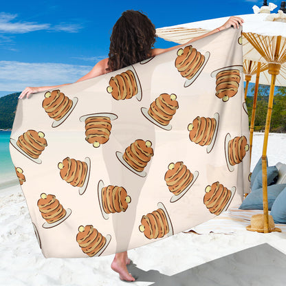 Pancake Pattern Print Design A01 Sarong Pareo Wrap