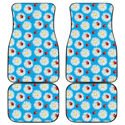 Ladybug with Daisy Themed Print Pattern Car Floor Mats Front Back