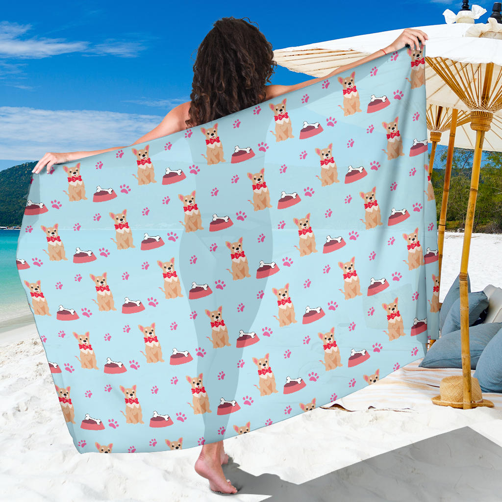 Chihuahua Pattern Print Design 05 Sarong Pareo Wrap
