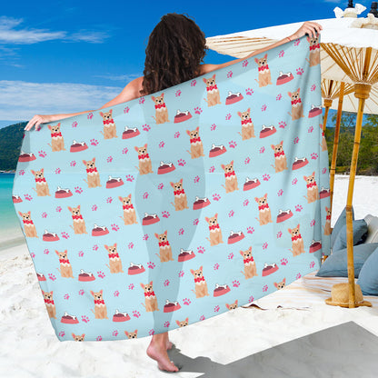 Chihuahua Pattern Print Design 05 Sarong Pareo Wrap