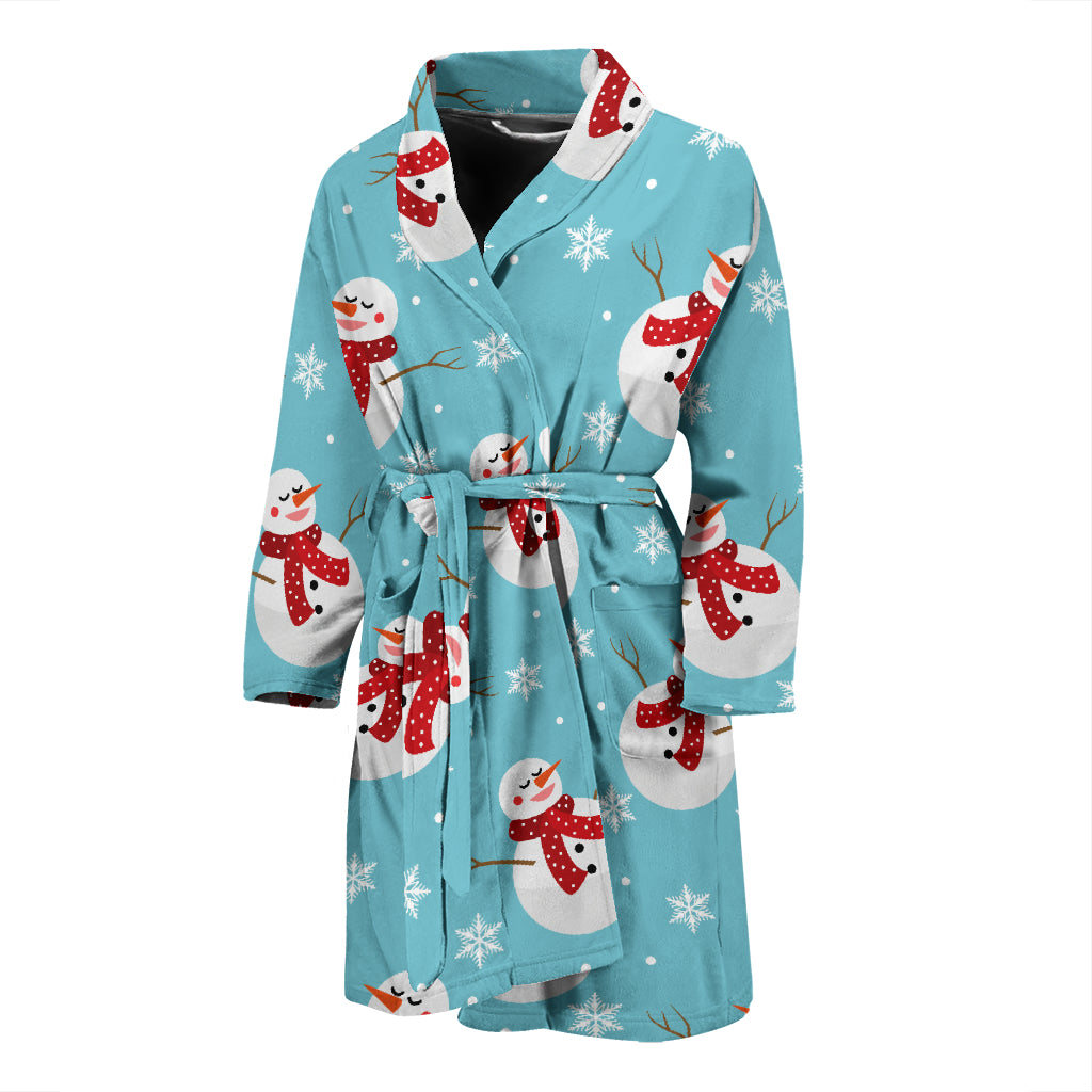 Snowman Print Design LKS304 Men Bathrobe