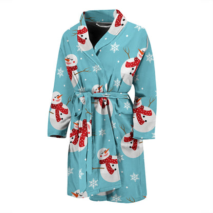 Snowman Print Design LKS304 Men Bathrobe