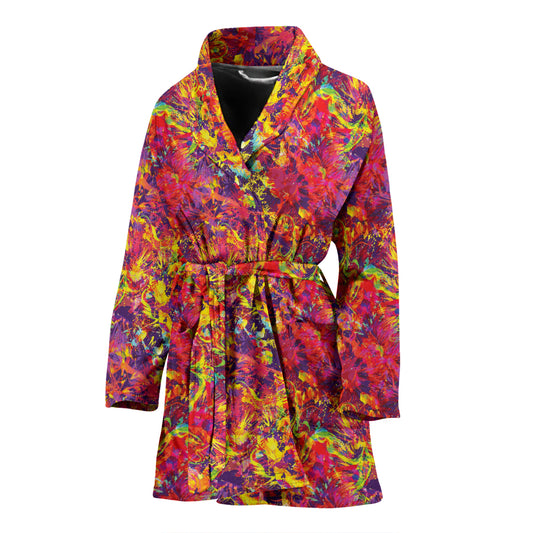 Splatter Print Design LKS303 Women Bathrobe