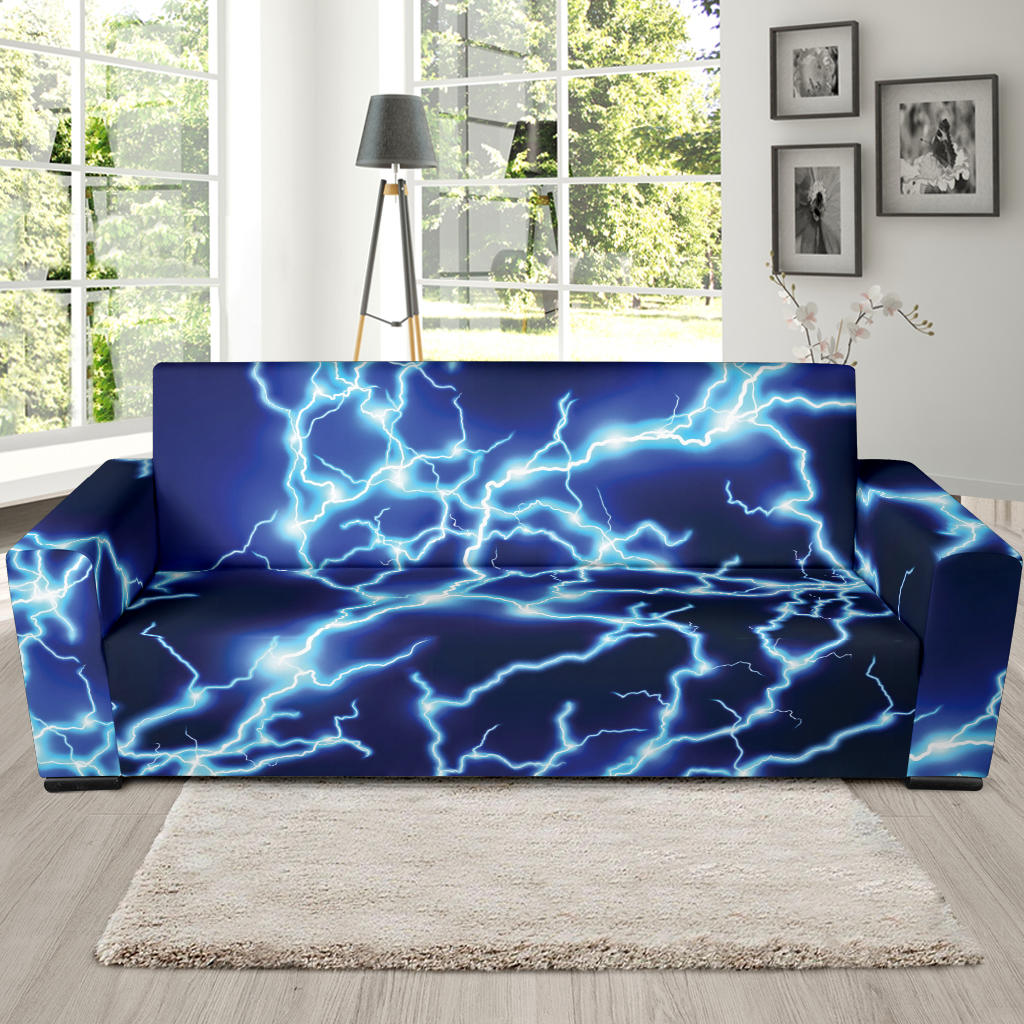 Lightning Thunder Pattern Print Design 04 Sofa Slipcover