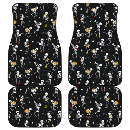 Skeleton Dance Print Car Floor Mats Front Back