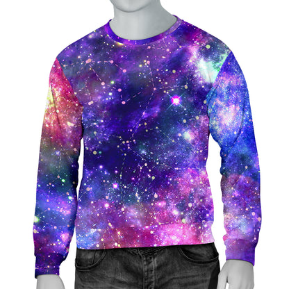Galaxy Night Stardust Space Print  Men Long Sleeve Sweatshirt