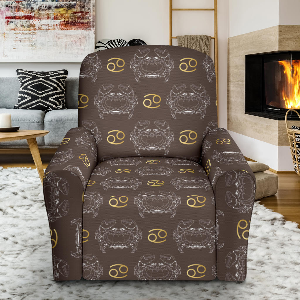 Cancer Zodiac Pattern Print Design 01 Recliner Slipcover with Pocket
