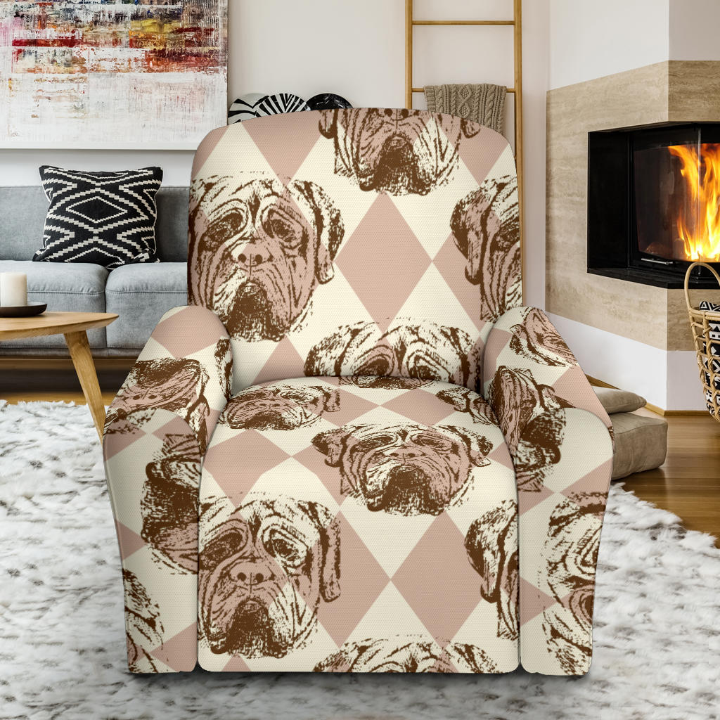 Mastiffs Pattern Print Design 01 Recliner Slipcover with Pocket