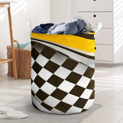 Checkered Flag Racing Style Laundry Basket
