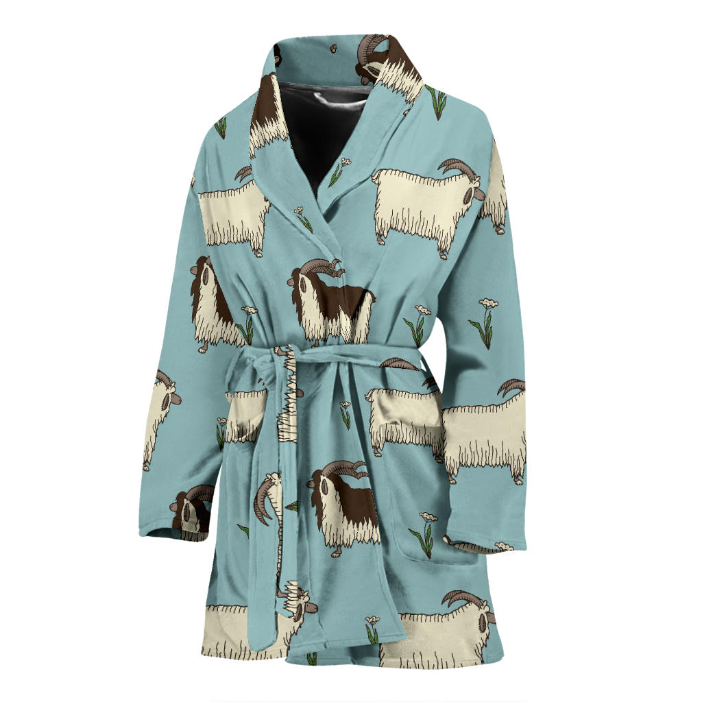 Goat Pattern Print Design 02 Women Bathrobe