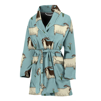 Goat Pattern Print Design 02 Women Bathrobe