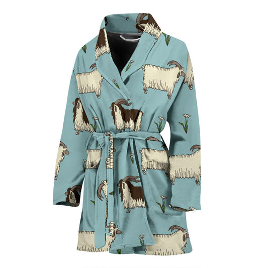 Goat Pattern Print Design 02 Women Bathrobe