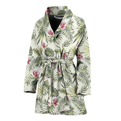 Bird Of Paradise Pattern Print Design 04 Women Bathrobe