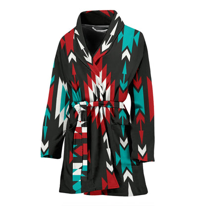 Native Pattern Print Design A08 Women Bathrobe