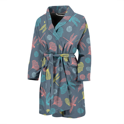 Dragonfly Print Design LKS403 Men Bathrobe