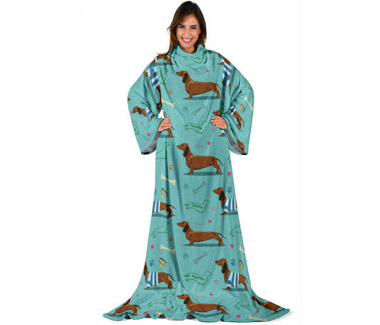 Dachshund Paw Decorative Print Pattern Adult Sleeve Blanket