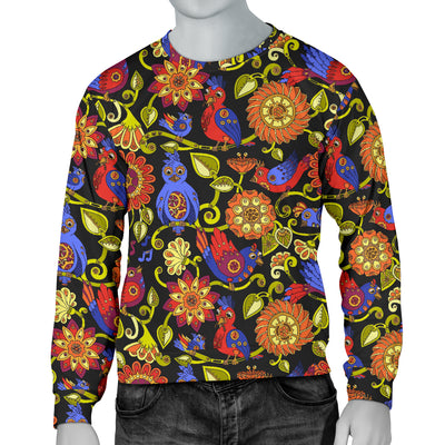 Steampunk Bird Design Themed Print Men Long Sleeve Sweatshirt