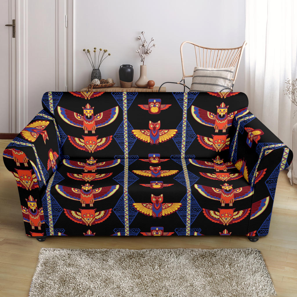 Totem Print Design LKS301 Loveseat Couch Slipcover