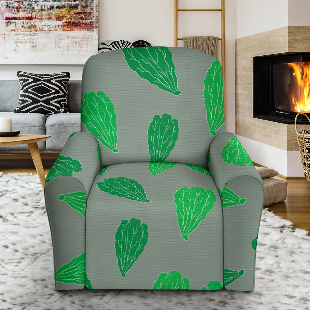 Lettuce Pattern Print Design 02 Recliner Slipcover with Pocket