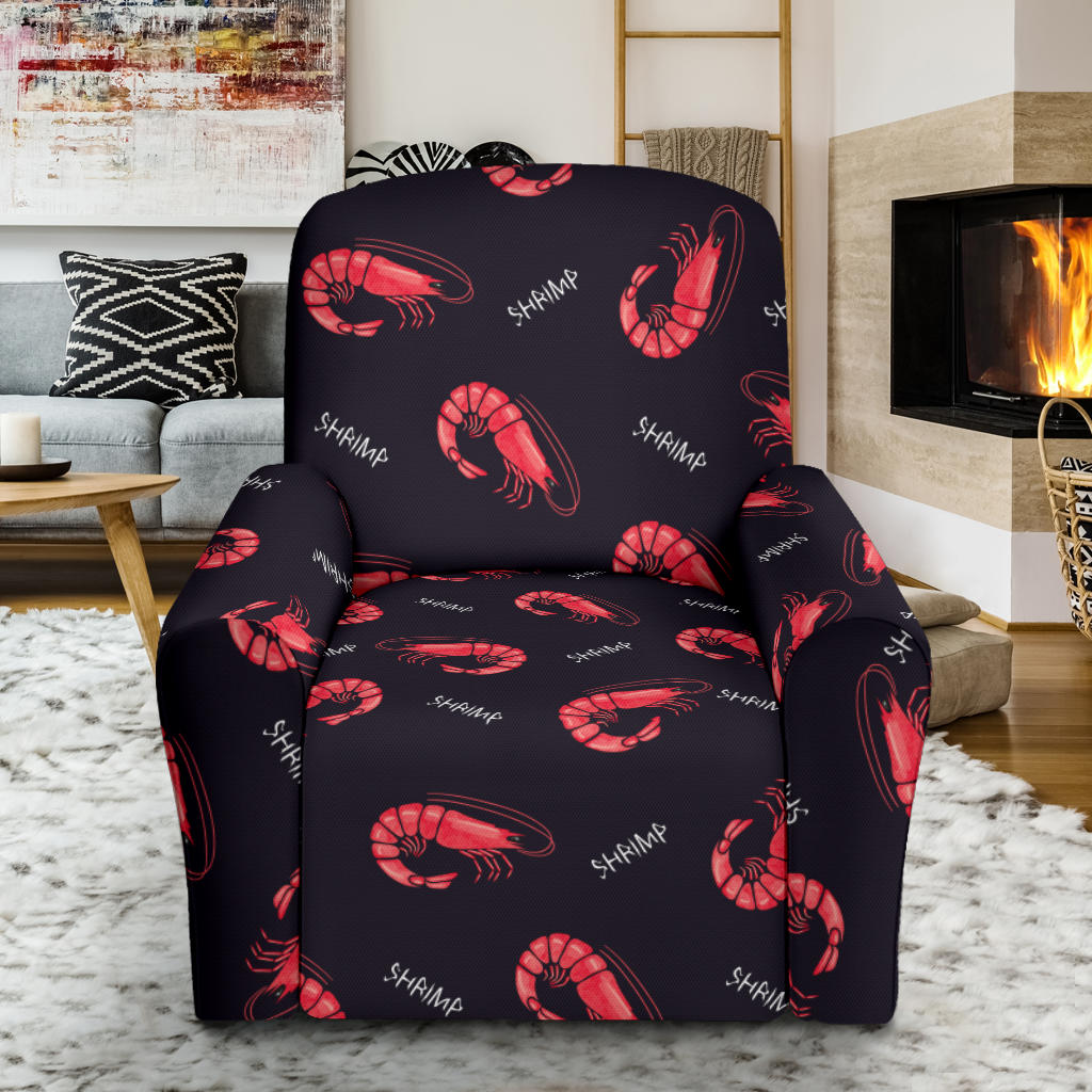 Shrimp Print Design LKS302 Recliner Slipcover with Pocket