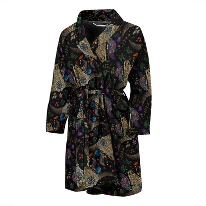 Buffalo Head Print Design LKS401 Men Bathrobe