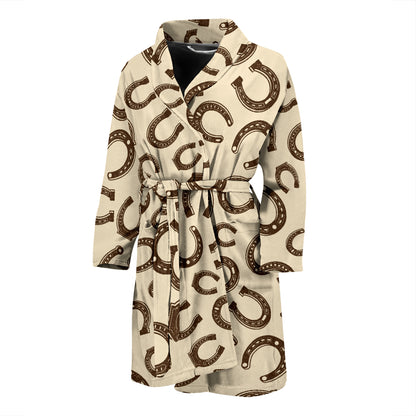 Horseshoe Print Design LKS302 Men Bathrobe