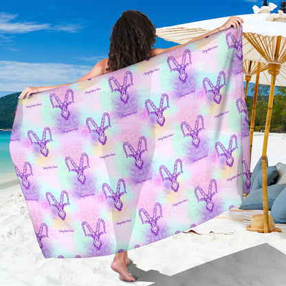 Capricorn Zodiac Pattern Print Design 02 Sarong Pareo Wrap