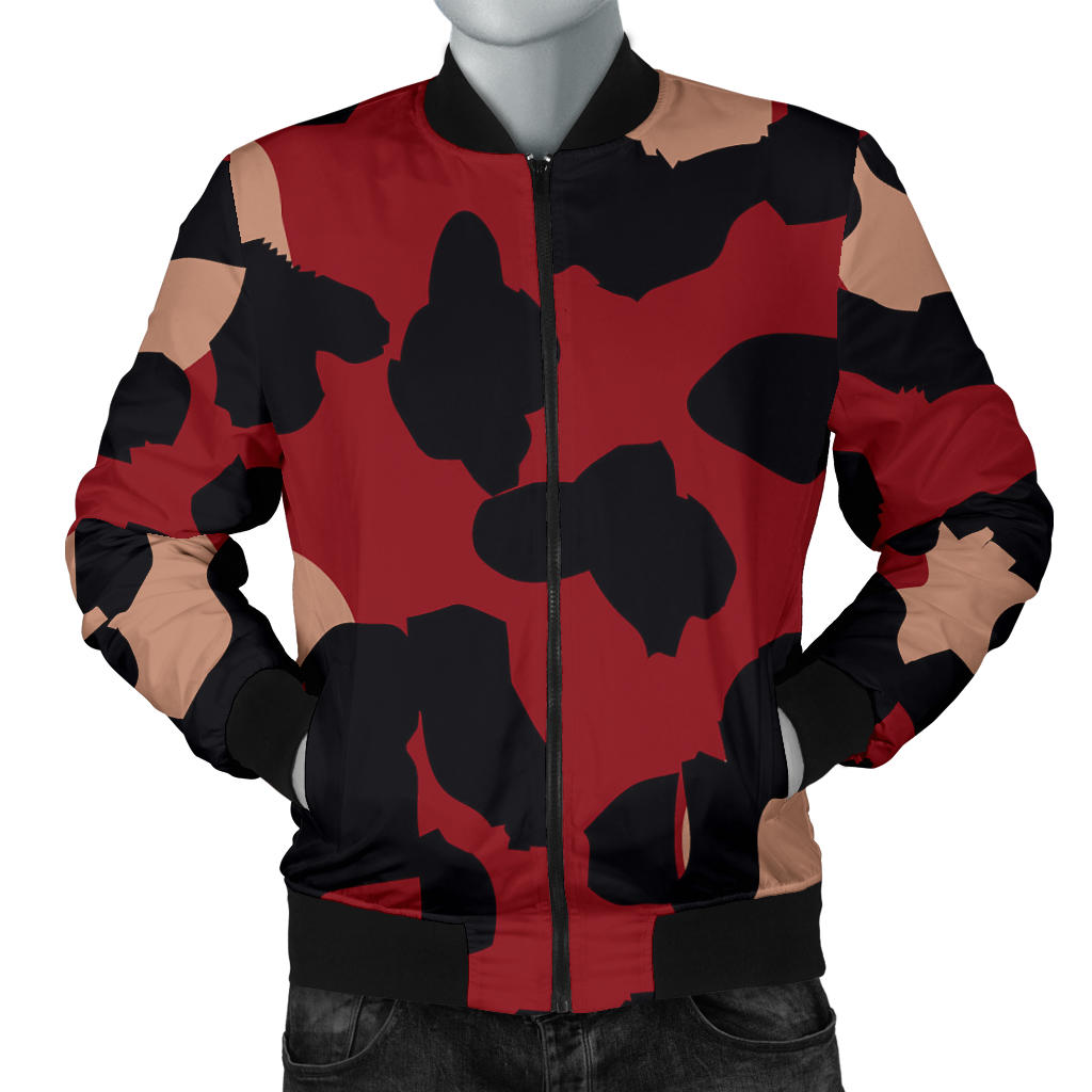 Cheetah Red Print Pattern Men Bomber Jacket