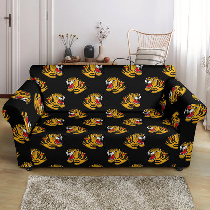 Tiger Head Print Design LKS306 Loveseat Couch Slipcover