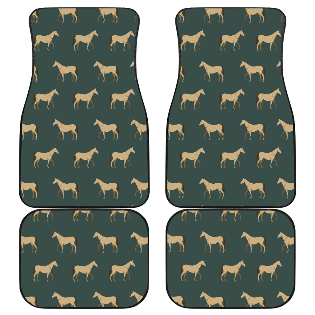 Horse Classic Themed Pattern Print Car Floor Mats Front Back
