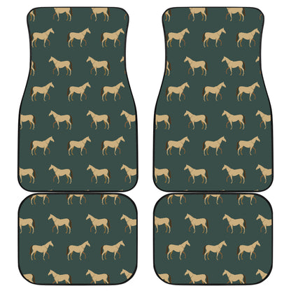 Horse Classic Themed Pattern Print Car Floor Mats Front Back