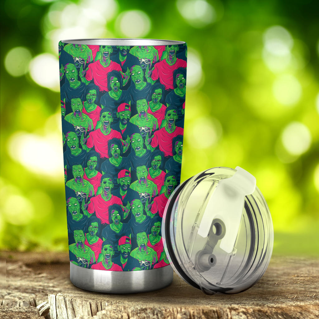 Zombie Themed Design Pattern Print Tumbler
