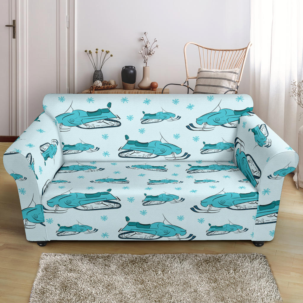 Snowmobile Print Design LKS301 Loveseat Couch Slipcover