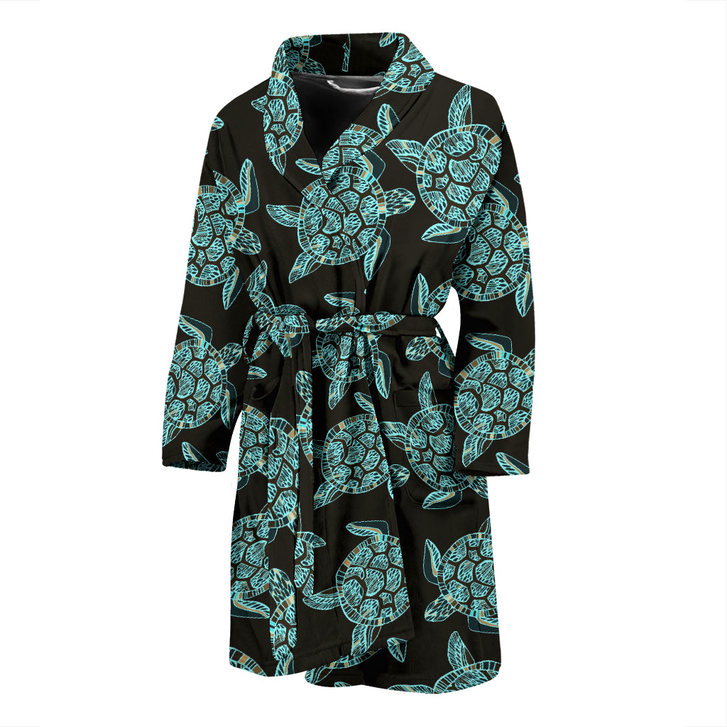 Sea Turtle Print Design LKS302 Men Bathrobe