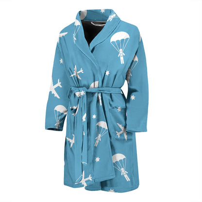 Skydiver Print Design LKS303 Men Bathrobe