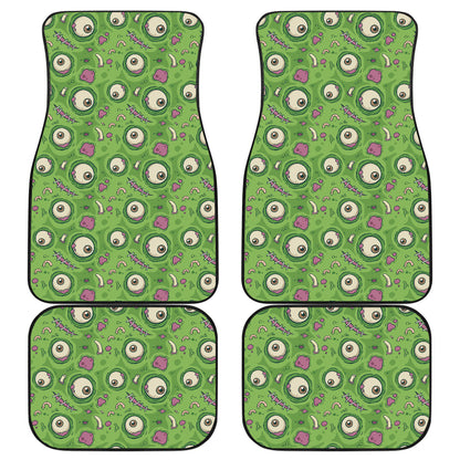 Zombie Eyes Design Pattern Print Car Floor Mats Front Back