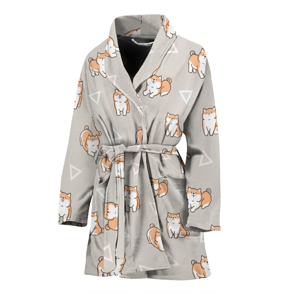 Shiba Inu Print Design LKS307 Women Bathrobe