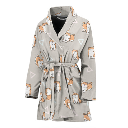 Shiba Inu Print Design LKS307 Women Bathrobe