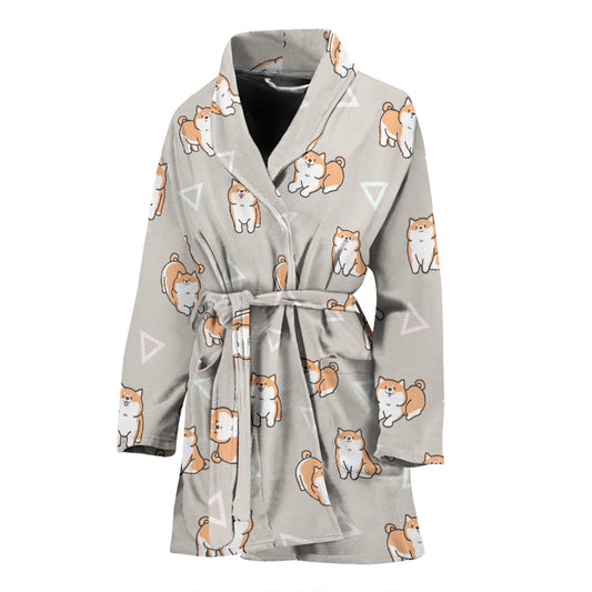 Shiba Inu Print Design LKS307 Women Bathrobe